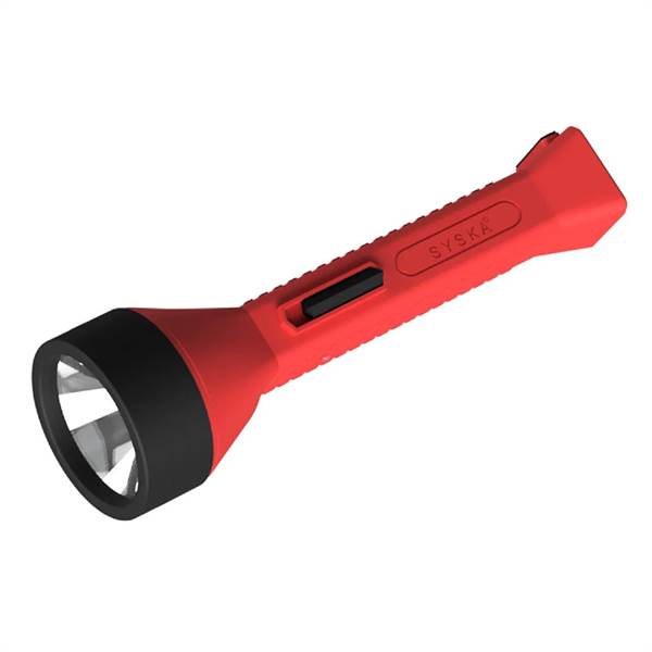 SYSKA T112PL Spectro 1W Bright Led Rechargeable Torch (Red)